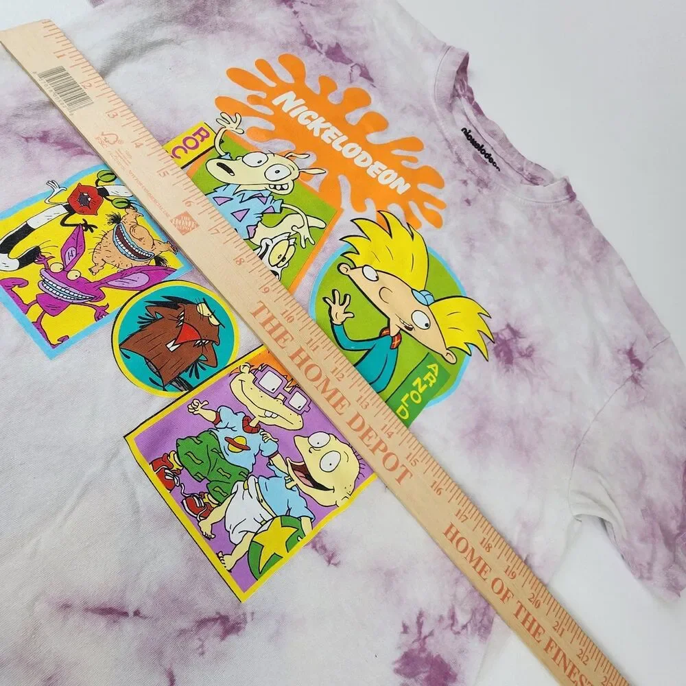 Nickelodeon 90s Cartoons T Shirt Large Tie Dye Rugrats Hey Arnold Rocko